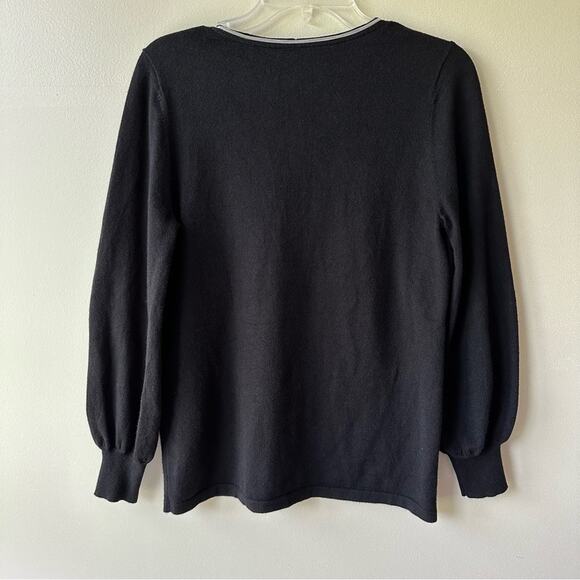 Chico’s Sweater Cashmere Blend Embellished Black Chico's 0 US Small Classic - Picture 3 of 11